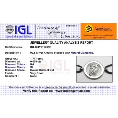 Hanuman Single Diamond Bracelet in Silver